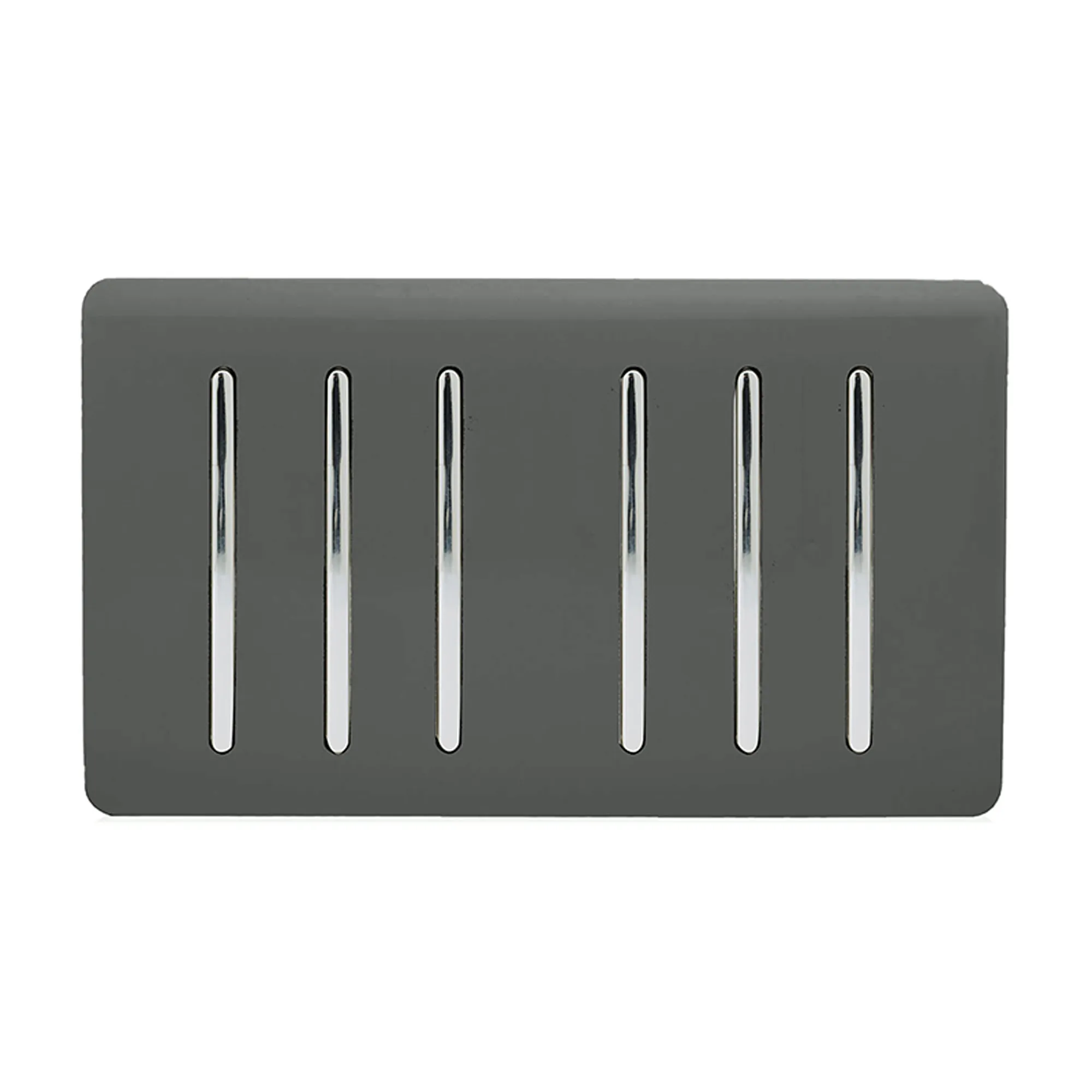 ART-SS66CH  6 Gang 2 Way 10 Amp Rocker Twin Plate Charcoal